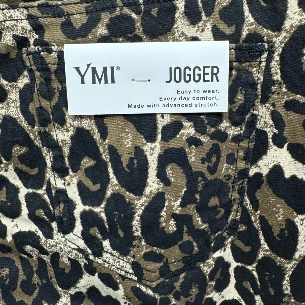 Leopard Animal Print Joggers YMI Distressed Raw Hem High Rise 5 Pocket Mobwife